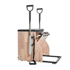 VEVOR Pilates Chair, Split-Pedal Stability Combo Chairs with Handles, Rubber Wood Frame Yoga Fitness Trainer, Exercise Reformer, Pilates Resistance-Workout Equipment, for Home Gym Studio Workout
