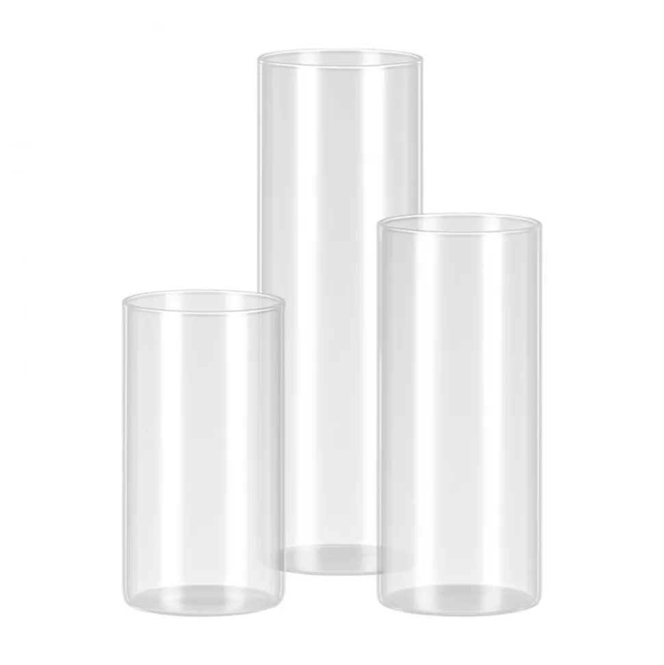 VEVOR Pillar Candles and Glass Vases Set 120 Pcs, Clear Cylinder Hurricane Candle Holders for Wedding Centerpieces, Tall Vase for Table Decor, Wedding Party,Thanksgiving,White (2.56" x 4.7",5.9",7.9")