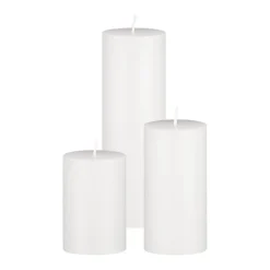 VEVOR Pillar Candles and Glass Vases Set 36 Pcs, Clear Cylinder Hurricane Candle Holders for Wedding Centerpieces, Tall Vase for Table Decor, Wedding Party, Thanksgiving, White (3.4" x 4.7",7.1",9.8")