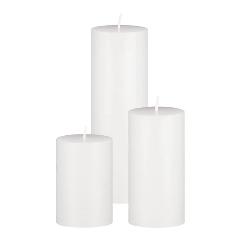 VEVOR Pillar Candles and Glass Vases Set 36 Pcs, Clear Cylinder Hurricane Candle Holders for Wedding Centerpieces, Tall Vase for Table Decor, Wedding Party, Thanksgiving, White (3.4" x 4.7",7.1",9.8")