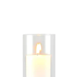 VEVOR Pillar Candles and Glass Vases Set 36 Pcs, Clear Cylinder Hurricane Candle Holders for Wedding Centerpieces, Tall Vase for Table Decor, Wedding Party, Thanksgiving, White (3.4