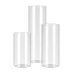 VEVOR Pillar Candles and Glass Vases Set 24 Pcs, Clear Cylinder Hurricane Candle Holders for Wedding Centerpieces, Tall Vase for Table Decor, Wedding Party, Thanksgiving,White (2.56