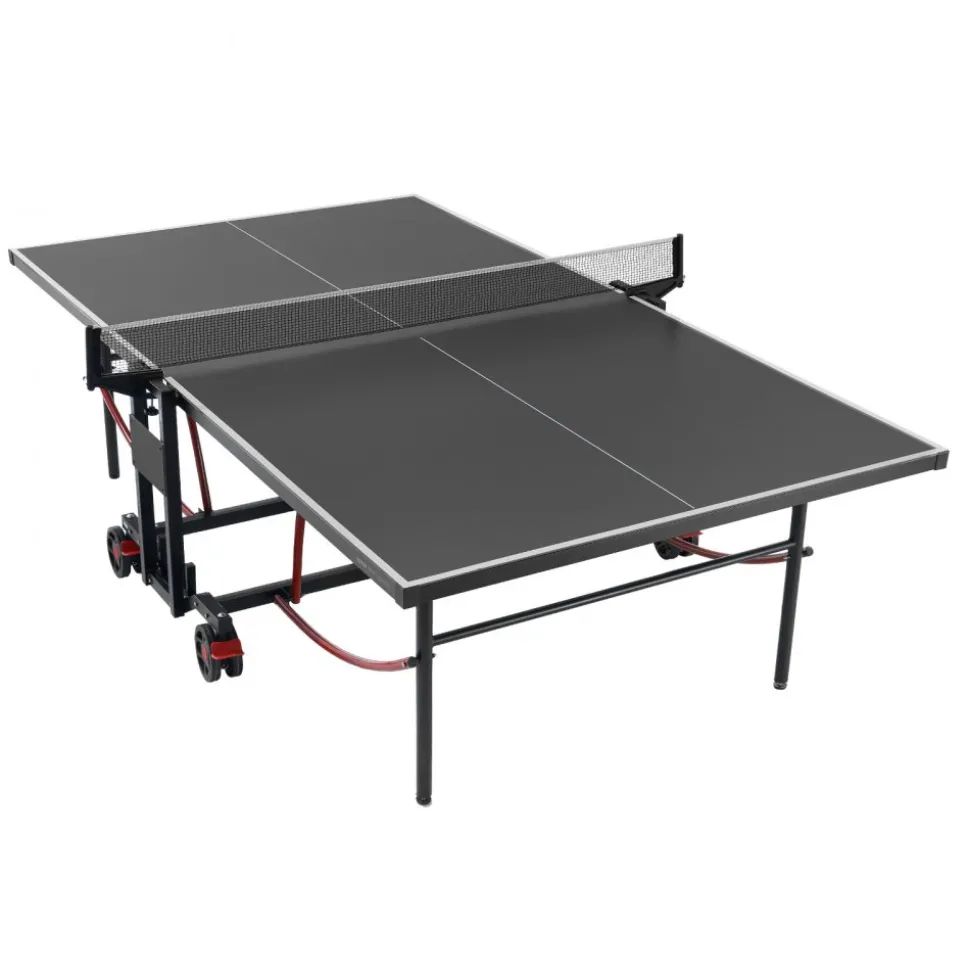 VEVOR Ping Pong Table, Professional Table Tennis Game, Indoor/Outdoor All Weather Aluminum Table Tennis Table, Portable Foldable Table with Quick Clamp Net & Large Lockable Wheels, 10 Minute Assembly