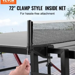 VEVOR Ping Pong Table, Professional Table Tennis Game, Indoor/Outdoor All Weather Aluminum Table Tennis Table, Portable Foldable Table with Quick Clamp Net & Large Lockable Wheels, 10 Minute Assembly
