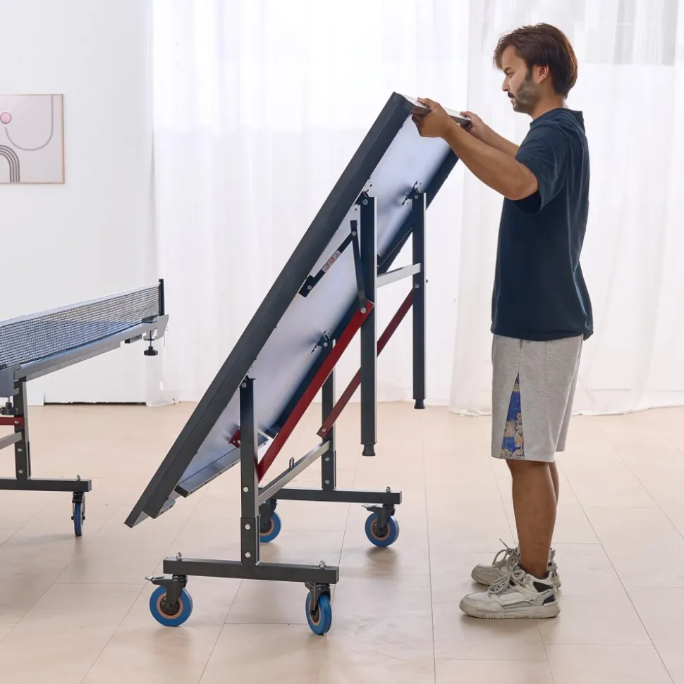 VEVOR Ping Pong Table, Professional Table Tennis Game, Indoor MDF Portable Table Tennis Table, Foldable Ping Pong Table with Quick Clamp Net and Lockable Wheel, 10 Minute Easy Assembly, 25mm Tabletops