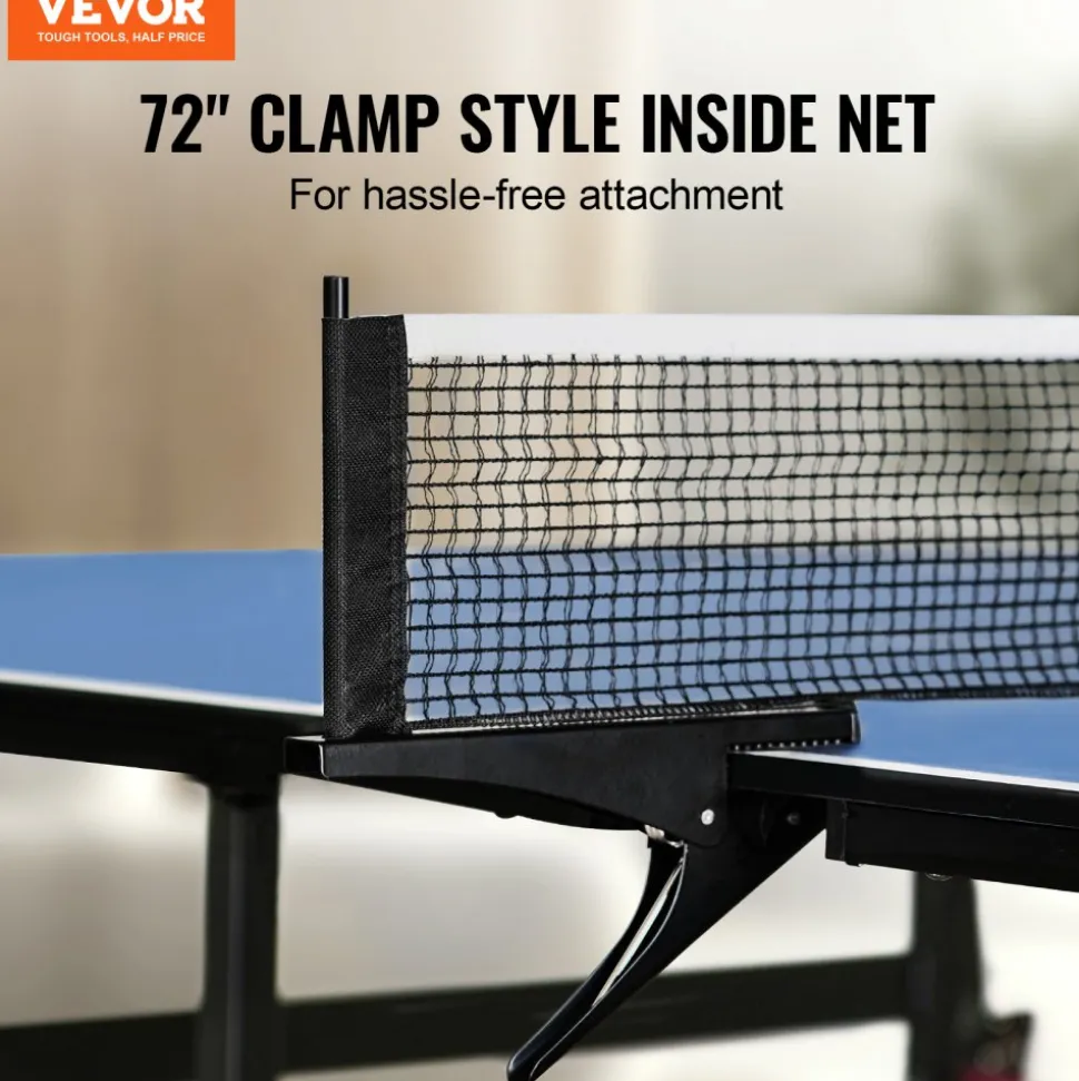 VEVOR Ping Pong Table, Professional Table Tennis Game, Indoor MDF Portable Table Tennis Table, Foldable Ping Pong Table with Quick Clamp Net and Lockable Wheel, 10 Minute Easy Assembly, 12mm Tabletops