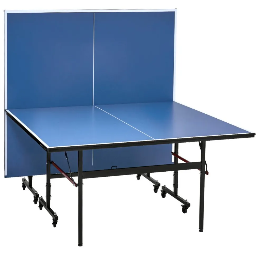 VEVOR Ping Pong Table, Professional Table Tennis Game, Indoor MDF Portable Table Tennis Table, Foldable Ping Pong Table with Quick Clamp Net and Lockable Wheel, 10 Minute Easy Assembly, 12mm Tabletops