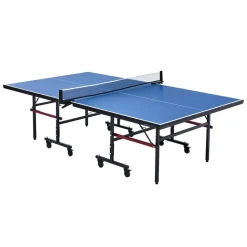 VEVOR Ping Pong Table, Professional Table Tennis Game, Indoor MDF Portable Table Tennis Table, Foldable Ping Pong Table with Quick Clamp Net and Lockable Wheel, 10 Minute Easy Assembly, 18mm Tabletops