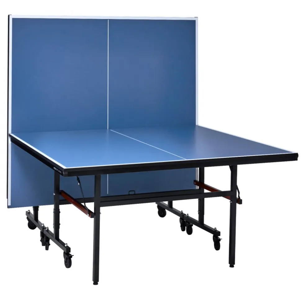 VEVOR Ping Pong Table, Professional Table Tennis Game, Indoor MDF Portable Table Tennis Table, Foldable Ping Pong Table with Quick Clamp Net and Lockable Wheel, 10 Minute Easy Assembly, 18mm Tabletops