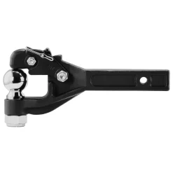 VEVOR Pintle Hook, 20000 lbs, Pintle Hook Hitch for 2-inch Hitch Hook Military Receiver, Combination 2-5/16-inch Hitch Ball, Fits 2.5 to 3-inch Lunette Ring, 15.6-inch Length, Black Powder Coat