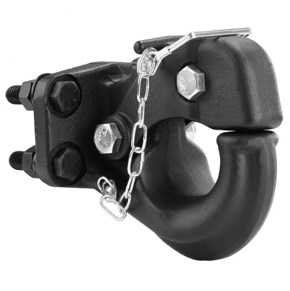 VEVOR Pintle Hook, 30000 lbs Towing Capacity, Trailer Hitches Receiver Hook Fits for 2.5 to 3-inch Lunette Ring with Mounting Kit, Wear-resistant, Black Powder Coat, Suitable for Various Vehicles