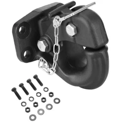 VEVOR Pintle Hook, 30000 lbs Towing Capacity, Trailer Hitches Receiver Hook Fits for 2.5 to 3-inch Lunette Ring with Mounting Kit, Wear-resistant, Black Powder Coat, Suitable for Various Vehicles
