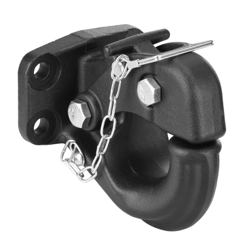 VEVOR Pintle Hook, 30000 lbs Towing Capacity, Trailer Hitches Receiver Hook Fits for 2.5 to 3-inch Lunette Ring with Mounting Kit, Wear-resistant, Black Powder Coat, Suitable for Various Vehicles
