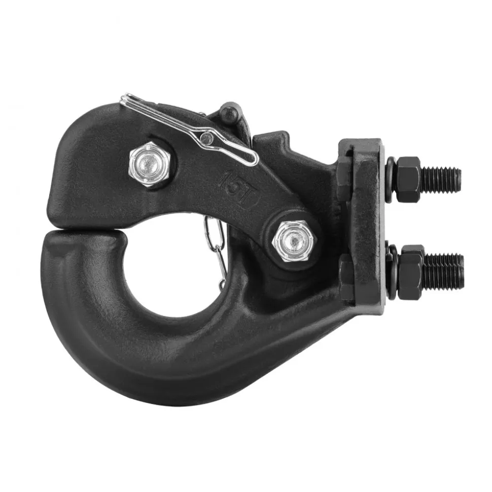 VEVOR Pintle Hook, 30000 lbs Towing Capacity, Trailer Hitches Receiver Hook Fits for 2.5 to 3-inch Lunette Ring with Mounting Kit, Wear-resistant, Black Powder Coat, Suitable for Various Vehicles