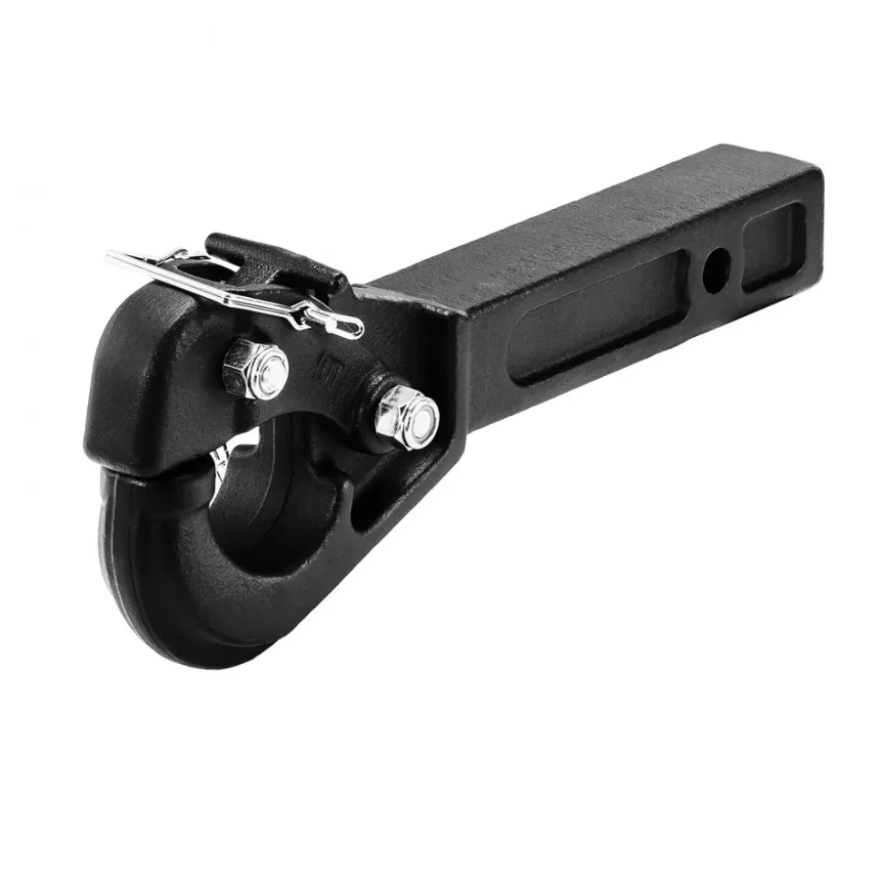 VEVOR Pintle Hook, 20000 lbs Towing Capacity, Pintle Hitch Receiver for 2-inch Hitch Hook Military Receiver, Fits 2.5 to 3-inch Lunette Ring, 15.6-inch Length, Black Powder Coat, for Various Trailers