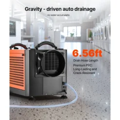 VEVOR 125 Pints Commercial Dehumidifier with Drain Hose, Portable Crawl Space Dehumidifiers for Basement Storage Room Industrial Grade, Auto Defrost/Drainage, Heavy-duty Galvanized Steel, LED Indicate