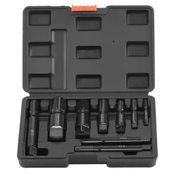 VEVOR Pipe Extractor Set, 9 Pieces Heavy Duty Steel Broken Pipe Extractors, with Solid Storage Case, Cr-Mo Steel for Removing 1/8" to 1" Damaged Threaded Pipes and Fittings, for Plumbers Mechanics DIY