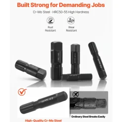 VEVOR Pipe Extractor Set, 9 Pieces Heavy Duty Steel Broken Pipe Extractors, with Solid Storage Case, Cr-Mo Steel for Removing 1/8