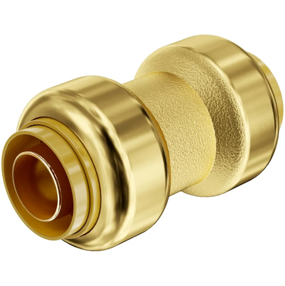 VEVOR Pipe Fittings, 1/2" 12PCS Brass Pipe Fittings, Straight-Through Push-Fit Pipe Connector Brass Air Fittings, Heavy Duty Plumbing Fittings Adapter for Heating/Shower Systems, Water Pipes