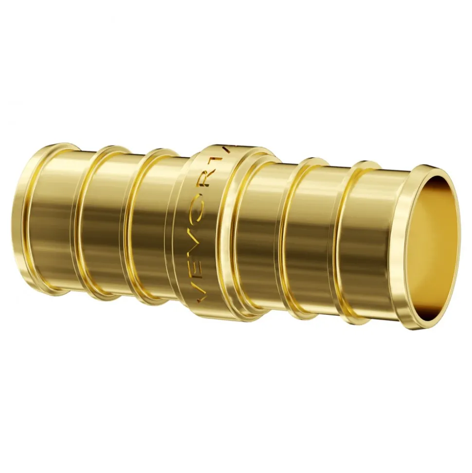 VEVOR Pipe Fittings, 1/2" 12PCS Brass Pipe Fittings, Elbow Push-Fit Pipe Connector Brass Air Fittings, Heavy Duty Plumbing Fittings Adapter for Heating/Shower Systems, Water Pipes