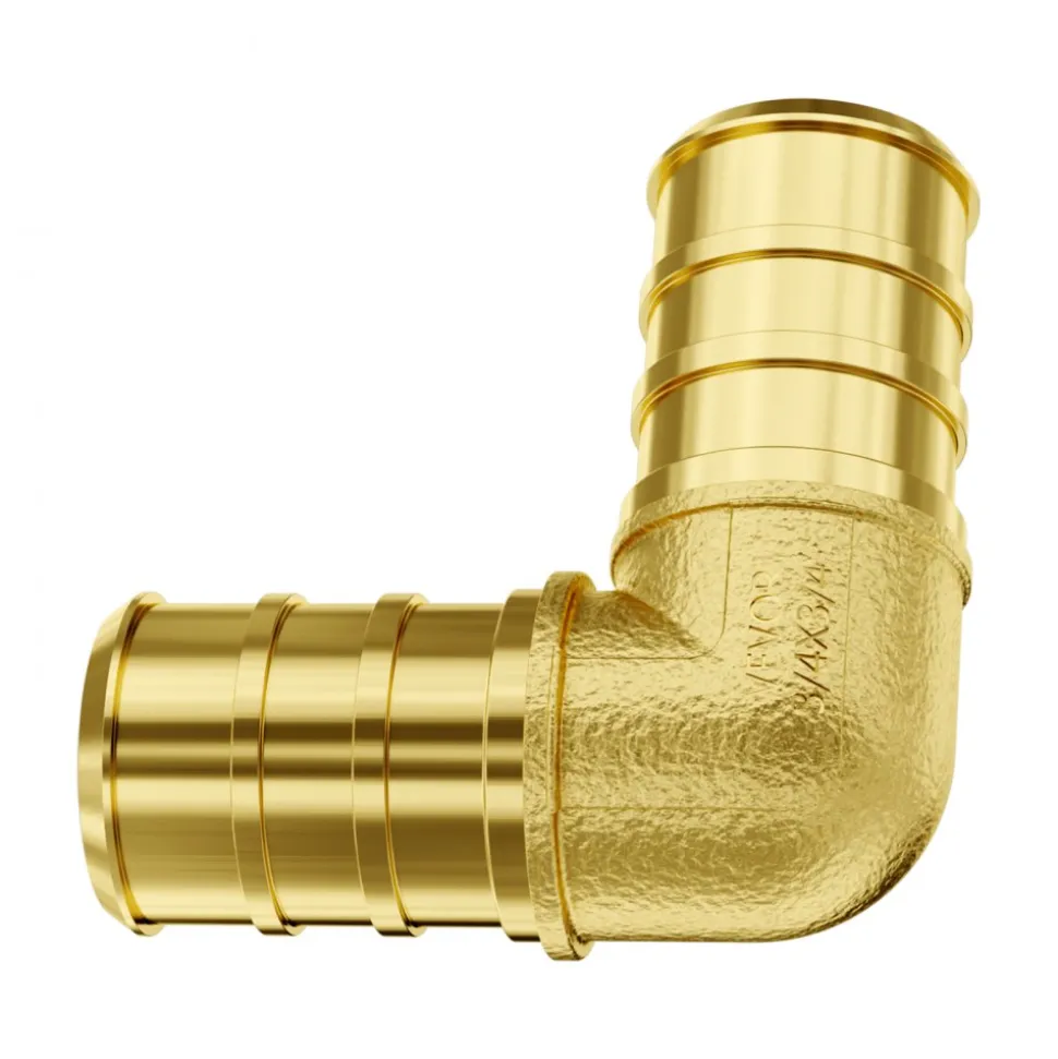 VEVOR Pipe Fittings, 3/4" 50PCS Brass Pipe Fittings, Clamp-style Elbows Pipe Connector Brass Air Fittings, Heavy Duty Plumbing Fittings Tube Adapter for Heating/Shower Systems,Outdoor Water Pipes