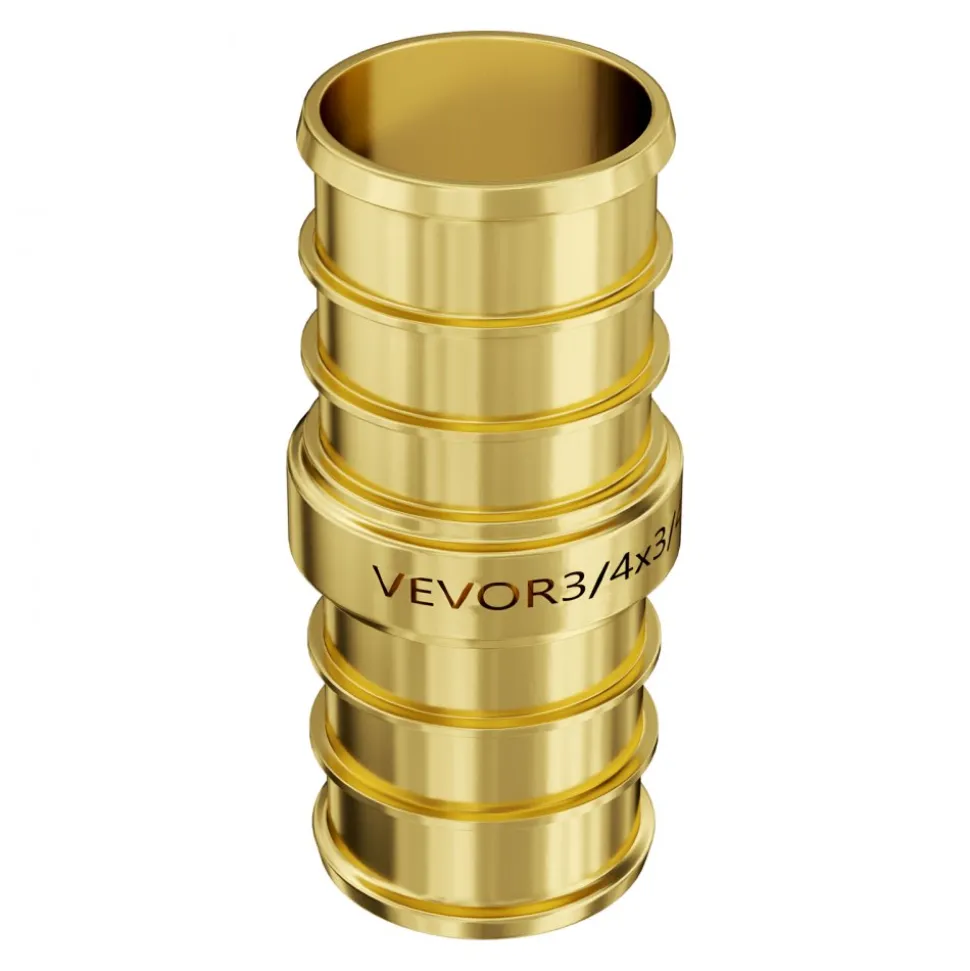 VEVOR Pipe Fittings, 1/2"-3/4" 50PCS Brass Pipe Fittings, Clamp-style 1/2 NPT Internal Thread Pipe Connector Brass Air Fittings, Heavy Duty Plumbing Fittings NPT Adapter for Heating/Shower Systems, Water Pipes