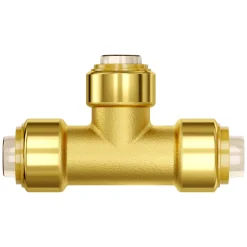 VEVOR Pipe Fittings, 1/2" 12PCS Tee Brass Pipe Fittings, Push-Fit Pipe Connector Brass Air Fittings, Heavy Duty Plumbing Fittings Adapter for Heating/Shower Systems, Water Pipes