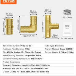 VEVOR Pipe Fittings, 1/2