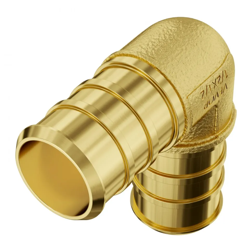 VEVOR Pipe Fittings, 1/2" 45PCS (15xStraight, 15xElbows, 15xTees) Brass Pipe Fittings, Push-Fit Pipe Connector Brass Air Fittings, Plumbing Fittings Adapter for Heating/Shower Systems, Water Pipes