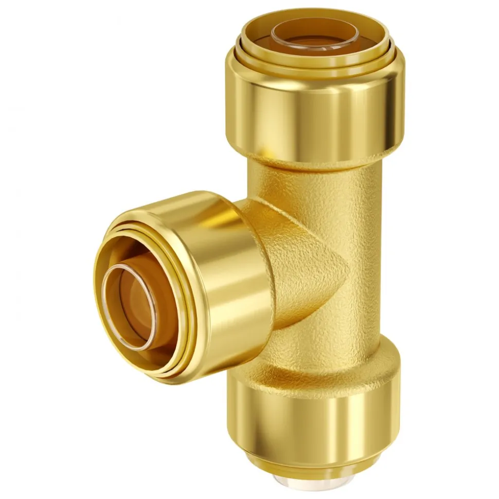 VEVOR Pipe Fittings, 1/2" 25PCS (10xStraight, 10xElbows, 5xTees) Brass Pipe Fittings, Push-Fit Pipe Connector Brass Air Fittings, Plumbing Fittings Adapter for Heating/Shower Systems, Water Pipes