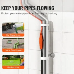 VEVOR Pipe Heating Cable, 6FT 7W/FT Heat Tape for Pipes with Built-in Thermostat, Water Pipe Heat Cable Protects PVC Hose, Metal and Plastic Pipe from Freezing