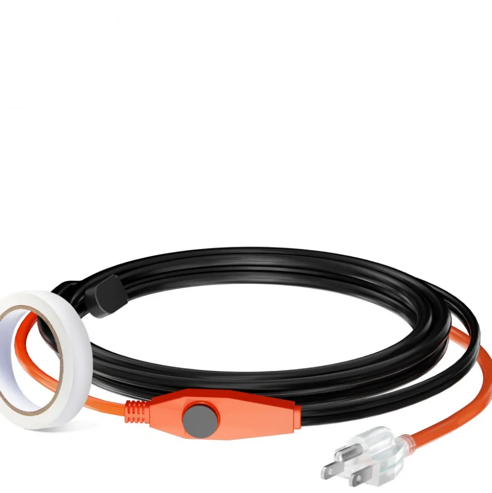 VEVOR Pipe Heating Cable, 6FT 7W/FT Heat Tape for Pipes with Built-in Thermostat, Water Pipe Heat Cable Protects PVC Hose, Metal and Plastic Pipe from Freezing