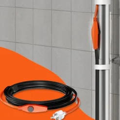 VEVOR Pipe Heating Cable, 12FT 7W/FT Heat Tape for Pipes with Built-in Thermostat, Water Pipe Heat Cable Protects PVC Hose, Metal and Plastic Pipe from Freezing