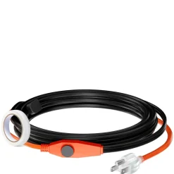VEVOR Pipe Heating Cable, 18FT 7W/FT Heat Tape for Pipes with Built-in Thermostat, Water Pipe Heat Cable Protects PVC Hose, Metal and Plastic Pipe from Freezing