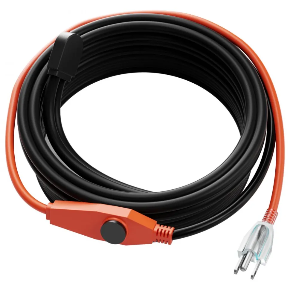 VEVOR Pipe Heating Cable, 80FT 7W/FT Heat Tape for Pipes with Built-in Thermostat, Water Pipe Heat Cable Protects PVC Hose, Metal and Plastic Pipe from Freezing