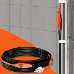 VEVOR Pipe Heating Cable, 30FT 7W/FT Heat Tape for Pipes with Built-in Thermostat, Water Pipe Heat Cable Protects PVC Hose, Metal and Plastic Pipe from Freezing