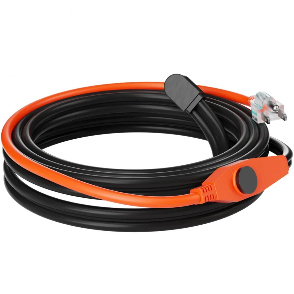VEVOR Pipe Heating Cable, 9FT 7W/FT Heat Tape for Pipes with Built-in Thermostat, Water Pipe Heat Cable Protects PVC Hose, Metal and Plastic Pipe from Freezing