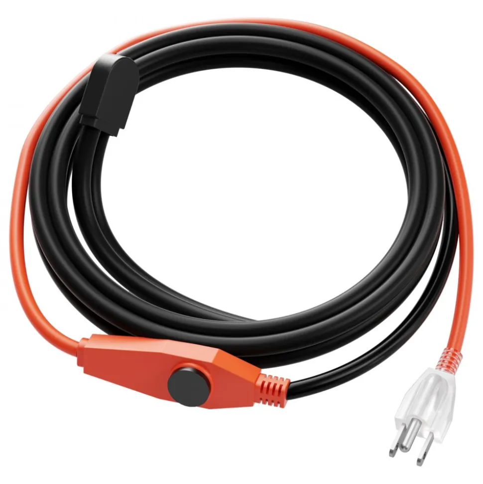 VEVOR Pipe Heating Cable, 3FT 7W/FT Heat Tape for Pipes with Built-in Thermostat, Water Pipe Heat Cable Protects PVC Hose, Metal and Plastic Pipe from Freezing