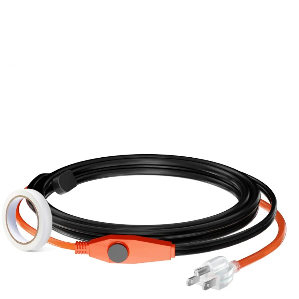 VEVOR Pipe Heating Cable, 3FT 7W/FT Heat Tape for Pipes with Built-in Thermostat, Water Pipe Heat Cable Protects PVC Hose, Metal and Plastic Pipe from Freezing