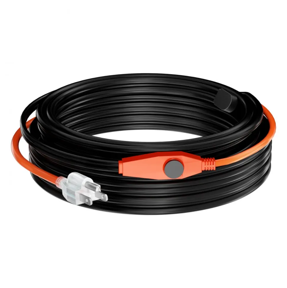 VEVOR Pipe Heating Cable, 60FT 7W/FT Heat Tape for Pipes with Built-in Thermostat, Water Pipe Heat Cable Protects PVC Hose, Metal and Plastic Pipe from Freezing
