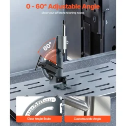 VEVOR Pipe Notcher, Tubing Notcher for 1/2 to 2-inch Pipes, Pipe & Tube Notcher with 0 to 60° Adjustable Angle for Metal, PVC, Wood Pipes, Ideal for Repair Shops, Home Projects, Metalworking