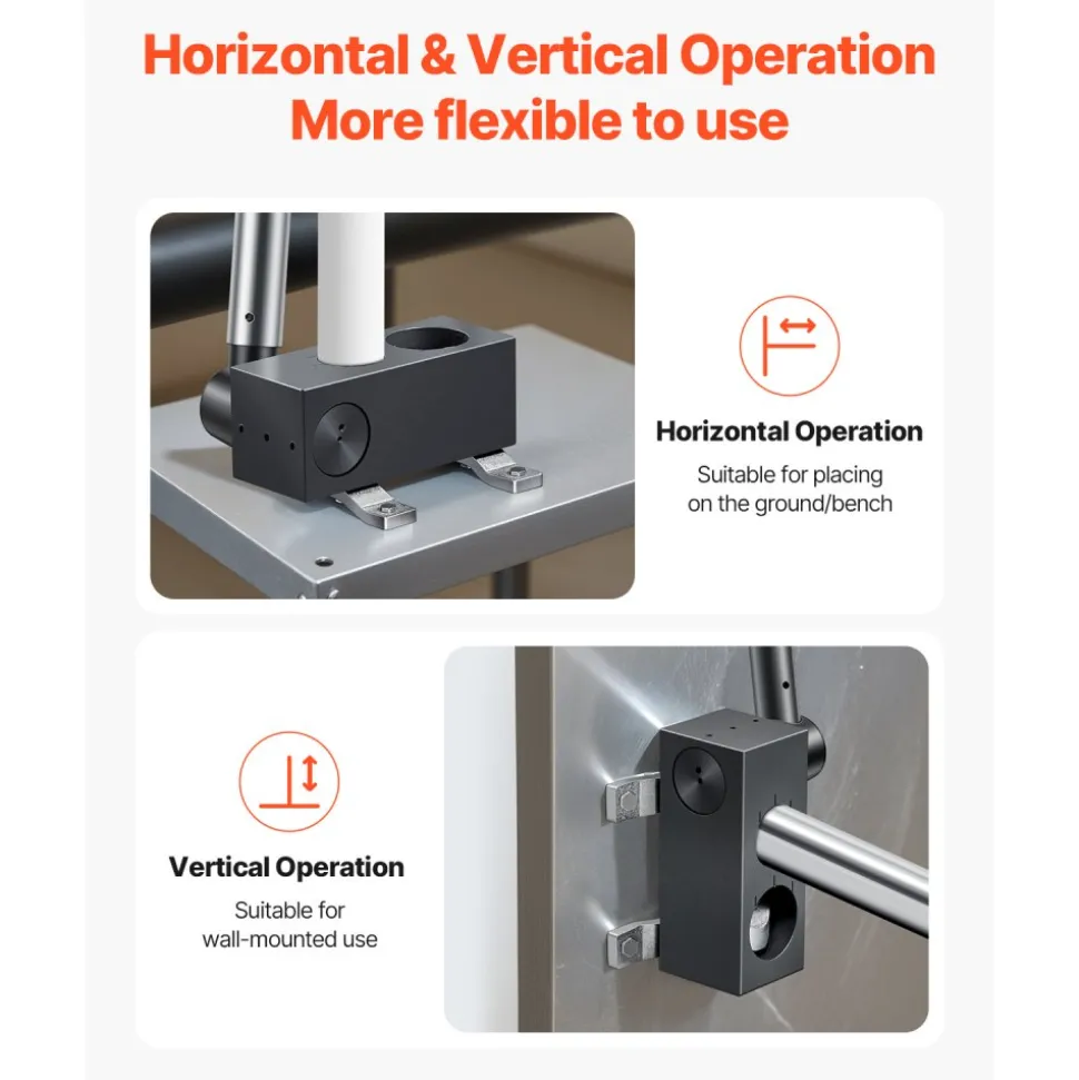 VEVOR Pipe Notcher, Tubing Pipe Notcher for 1.5/2-inch Pipes, Steel Pipe and Tube Notcher with Long Handle for Auto Repair, Construction, Metalworking, Support Horizontal/Vertical Operation