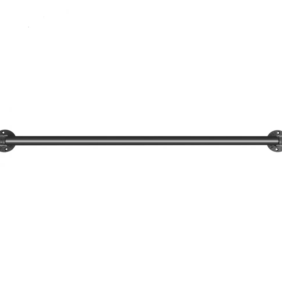 VEVOR Pipe Stair Handrail, 3FT Staircase Handrail, 440LBS Load Capacity Carbon Steel Pipe Handrail, Industrial Pipe Handrail with Wall Mount Support, Round Corner Wall Handrailings for Indoor, Outdoor