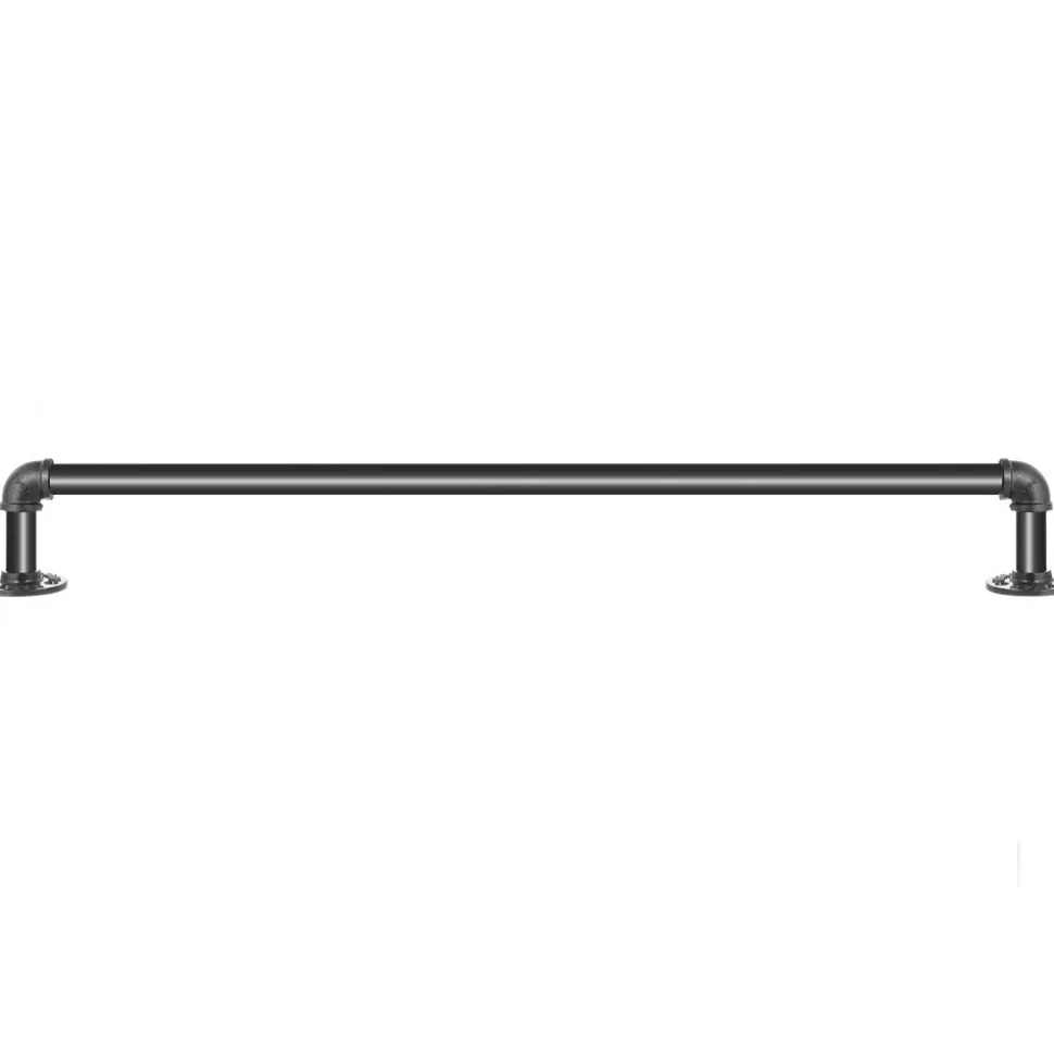 VEVOR Pipe Stair Handrail, 3FT Staircase Handrail, 440LBS Load Capacity Carbon Steel Pipe Handrail, Industrial Pipe Handrail with Wall Mount Support, Round Corner Wall Handrailings for Indoor, Outdoor