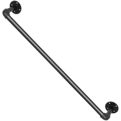 VEVOR Pipe Stair Handrail, 3FT Staircase Handrail, 440LBS Load Capacity Carbon Steel Pipe Handrail, Industrial Pipe Handrail with Wall Mount Support, Round Corner Wall Handrailings for Indoor, Outdoor
