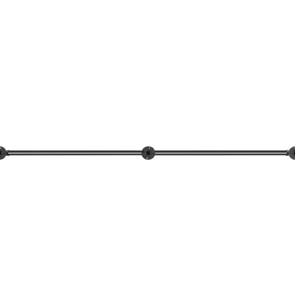 VEVOR Pipe Stair Handrail, 5FT Staircase Handrail, 440LBS Load Capacity Carbon Steel Pipe Handrail, Industrial Pipe Handrail with Wall Mount Support, Round Corner Wall Handrailings for Indoor, Outdoor
