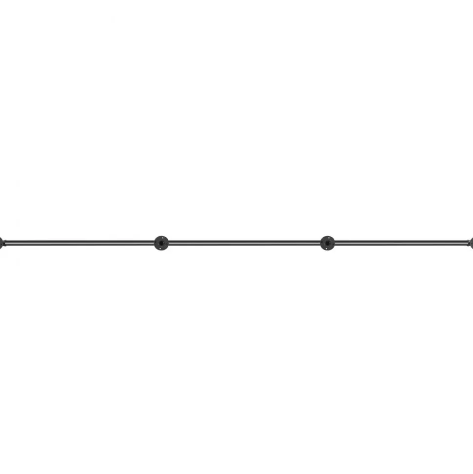 VEVOR Pipe Stair Handrail, 8FT Staircase Handrail, 440LBS Load Capacity Carbon Steel Pipe Handrail, Industrial Pipe Handrail with Wall Mount Support, Round Corner Wall Handrailings for Indoor, Outdoor