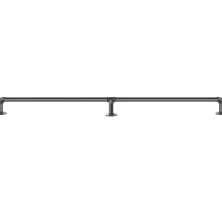 VEVOR Pipe Stair Handrail, 4FT Staircase Handrail, 440LBS Load Capacity Carbon Steel Pipe Handrail, Industrial Pipe Handrail with Wall Mount Support, Round Corner Wall Handrailings for Indoor, Outdoor