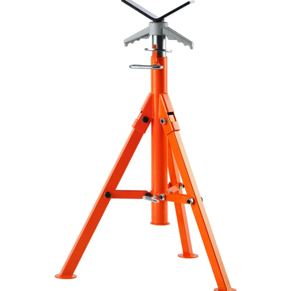 VEVOR Pipe Stand, 2500LBS Heavy Duty Pipe Stands, 27.2"-52" Height Adjustable V Head Pipe Stand, 45# Steel Folding Stand for 1/2-12 inches Pipes