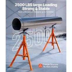 VEVOR Pipe Stand, 2500LBS Heavy Duty Pipe Stands, 27.2
